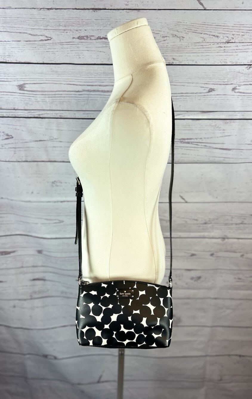 Kate Spade New York Millie Grove Street Splodge Dot Crossbody Bag Black & White